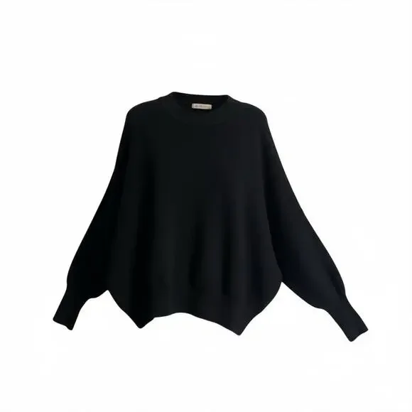 Free People Ottoman Slouchy Black Sweater Long Sleeve Tunic Dress XS - Picture 14 of 16